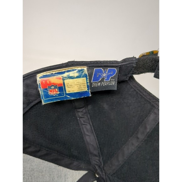 Miami Dolphins Drew Pearson NFL Leather Black Snapback Baseball Hat‎ Cap VTG 90s - Picture 9 of 9